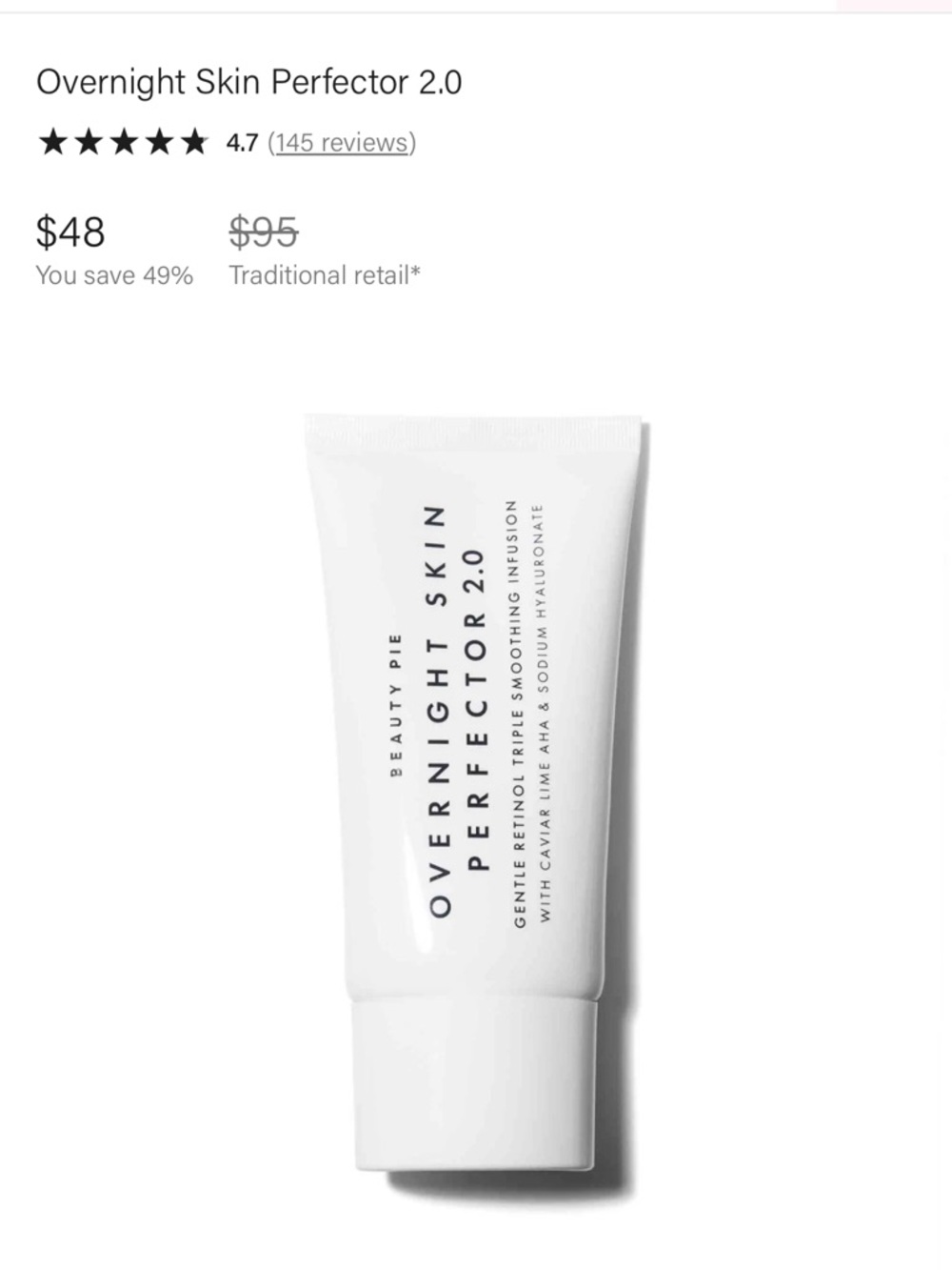 Beauty Pie Overnight Skin Perfector 2.0 - NIB